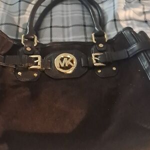 Michael Kors Black Tote with Gold MK Logo